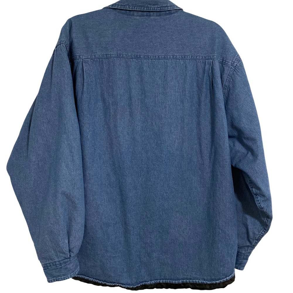 Wrangler Denim Gorpcore Shacket Men XL Blue Quilted Lined Workwear Americana - Picture 6 of 6